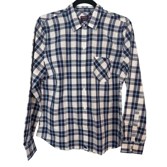 2/$30 NWT Untuckit Size 6 Women’s Sorbo Blue & White Plaid Long-Sleeved - Picture 8 of 15
